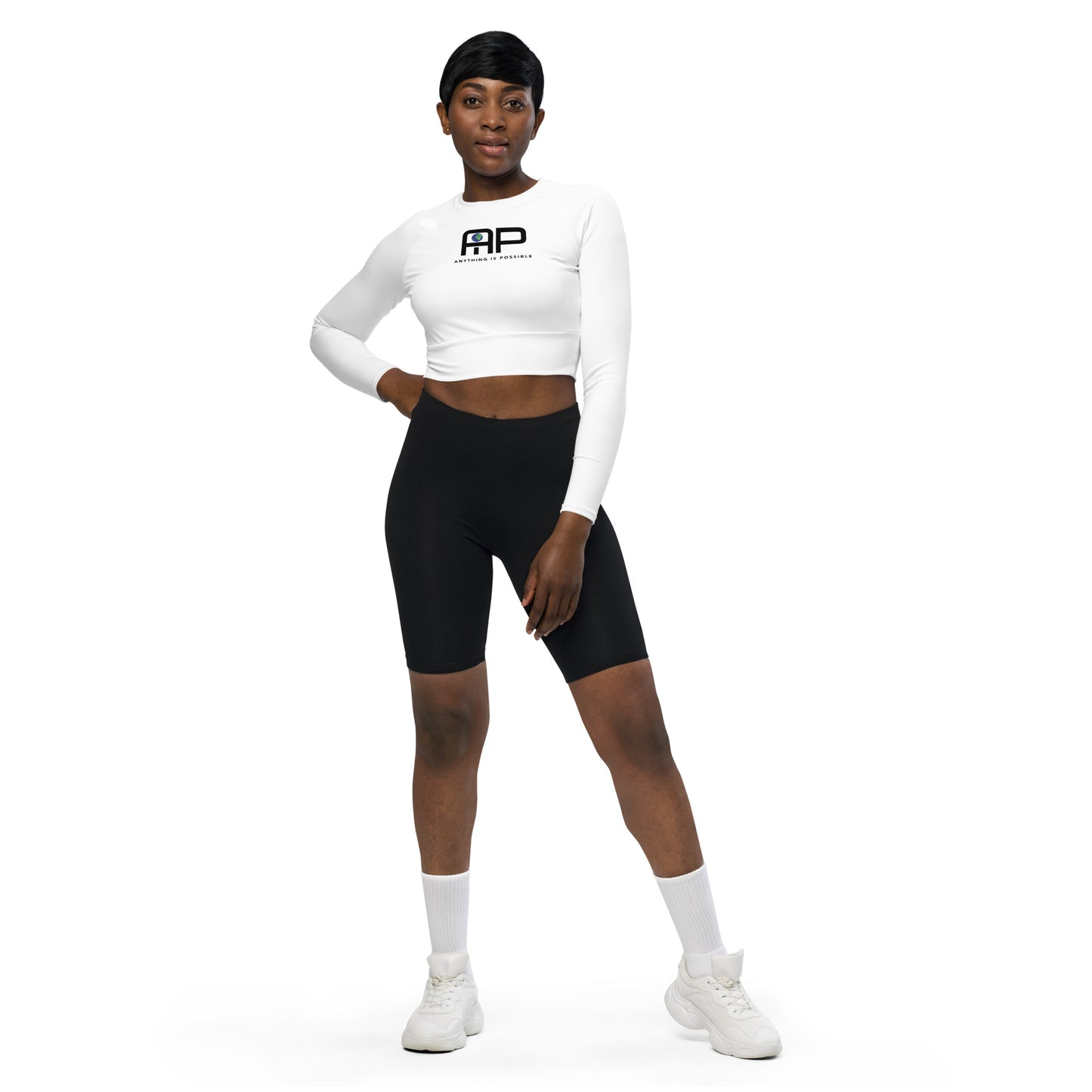 Aip stylish long-sleeve crop top